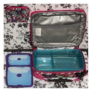 Fit & Fresh Butterfly Hearts Ladybug Bento Lunch Bag Set w/Container & Ice Packs